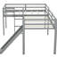 Lit mezzanine simple en L avec glissade, gris - Optimisez la disposition de la chambre à coucher