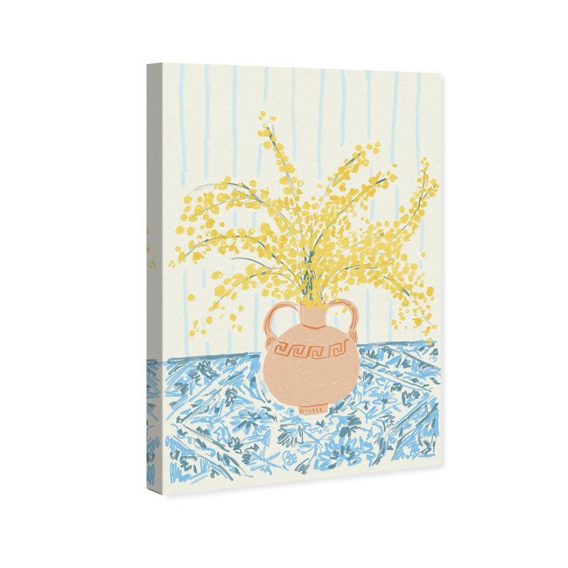 Sunny Flower Vase Print by Oliver Gal, 15"H x 10"W, Gallery Wrapped