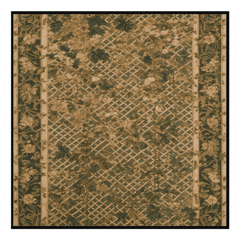 Machine Washable Nature Brown Area Rug, Square 4'