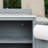 Gray-Blue Outdoor Kitchen Sink Cabinet, 304 Stainless Steel, With Flexible Hose Connector, Splash Guard, Caster Wheels, Pizza Preparation Countertop.-316452210