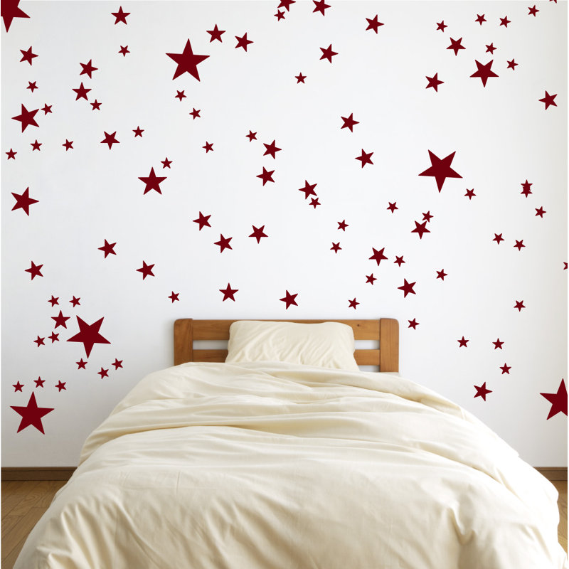 Adhésif décoratif étoiles, H 48 po x l 55 po x P 0,01 po, Bourgogne