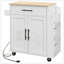 Îlot de cuisine roulant avec rangement, prises de courant, ports USB et porte-serviettes pour plus de commodité et d'organisation-498605131
