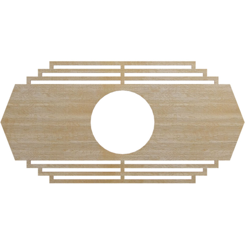 Médaillon de plafond en bois Chrysler, Bouleau, H 18 po x l 36 po x P 0,38 po