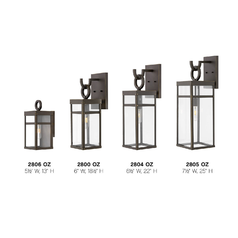 Porter Outdoor Wall Lantern, Oil Rubbed Bronze, 13" H x 5.5" W x 6.5" D