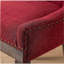 A&A Furniture, table et chaises de salle à manger à bord ultra-mince, chaises en tissu épais, pieds en bois de ton neutre, clous à tête bronze, ensemble de deux pièces, rouge, mauve