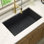 Évier de cuisine à simple cuve en composite de quartz et granite 30 x 18 po Ruvati - Noir minuit -