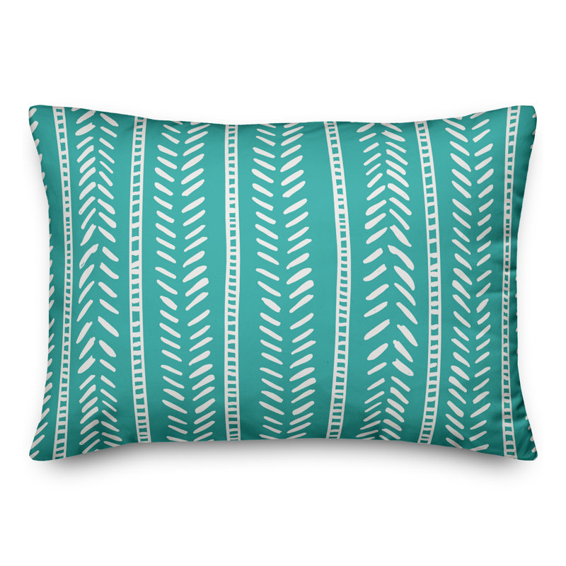  Coussin lombaire intérieur / extérieur Abstract Arrows, Polyester / Bourre en polyester, Bleu sarcelle / crème
