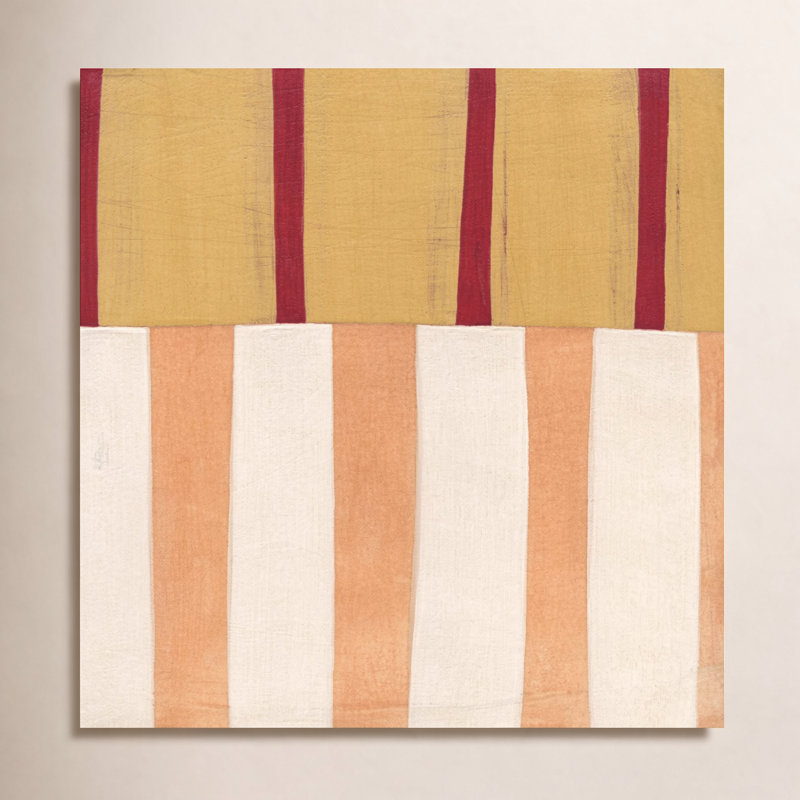 Akara Broken Stripes 3 par Laura Nugent, reproduction d'art encadrée, Noir, H 25 po x l 25 po x P 1 po