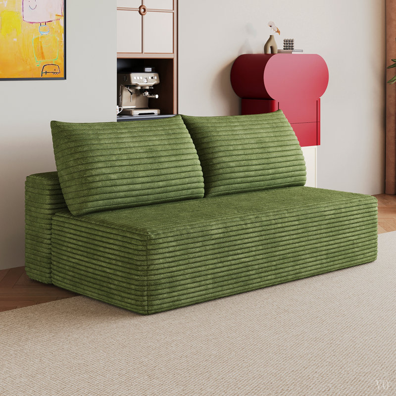 Canapé d'angle infonuagique, canapé modulaire moderne avec assise profonde, canapés rembourrés pour salon et chambre, aucun assemblage requis (tissu en velours côtelé moelleux)