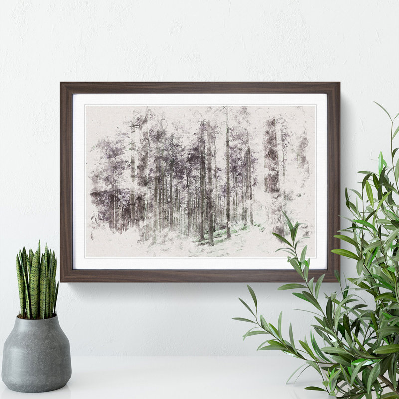 Pretty Forest - Picture Frame Graphic Art Print, Walnut Framed, 62cm H x 87cm W x 2cm D