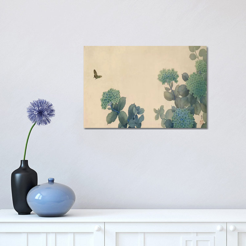 Hydrangeas by Hishida Shunso - Wrapped Canvas Painting