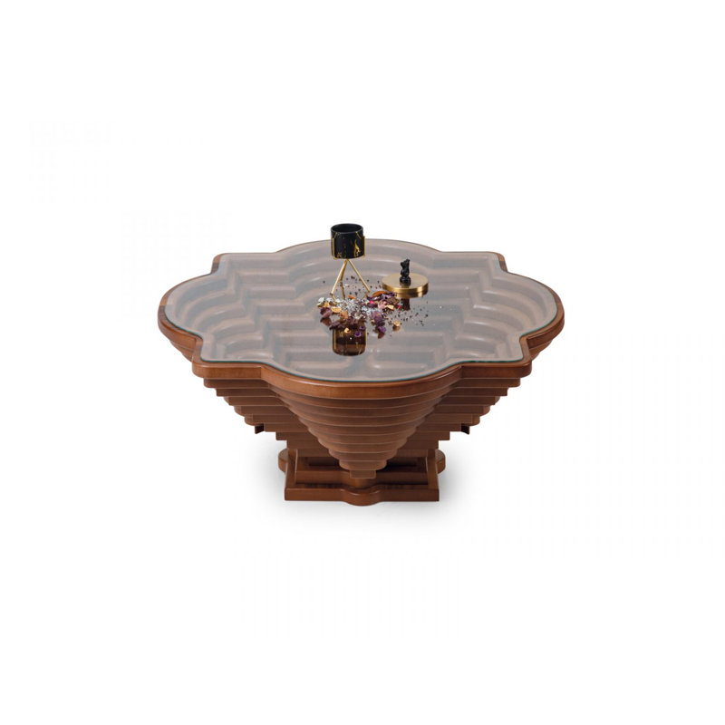 Table basse en bois et en verre trempé C-DECO Randalusian