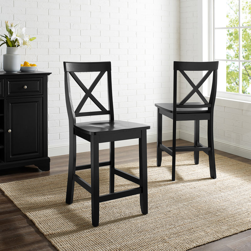 Tabouret de comptoir en bois massif 24 po Diamondback, Noir, Tabouret de comptoir (siège d'une hauteur de 24 p