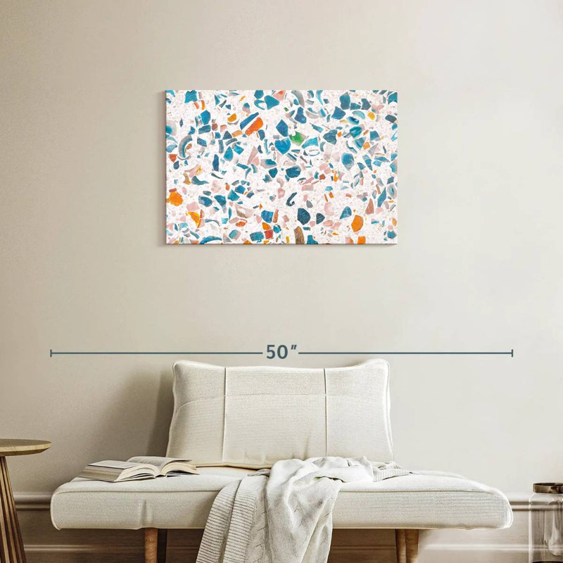Plancher abstrait en terrazzo, H 20 po x l 30 po