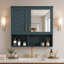 Armoire de salle de bain murale 2 en 1 avec miroir HD et tablettes réglables-95569604