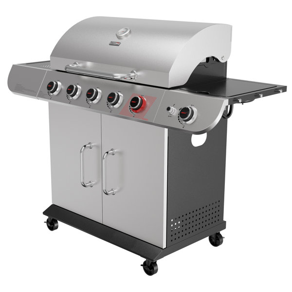Barbecue à Gaz 3 Brûleurs + Brûleur Latéral Avec Cadre En Acier Noir Lapillo Mini 91414543