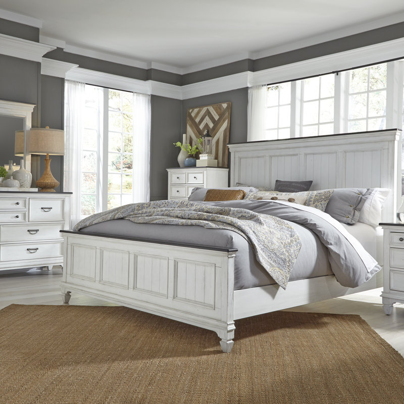 Colburn Queen Panel Bed w/ Dresser & Mirror, Chest Bedroom Set, Queen, 4 Pcs: Bed, 2 Dressers, Mirror