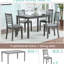 Modern 5 Dining , Rectangular Grey Wood Table And 4 Cozy Padded Seats Wooden Upholstered For Home-323866694