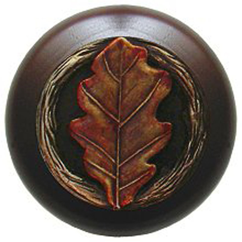 Leaves Mushroom Knob, Brass Hand Tinted