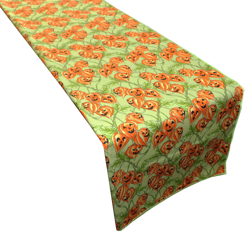 Chemin de table 8_Spooky Pumpkins, L 72 po x l 12 po, Vert