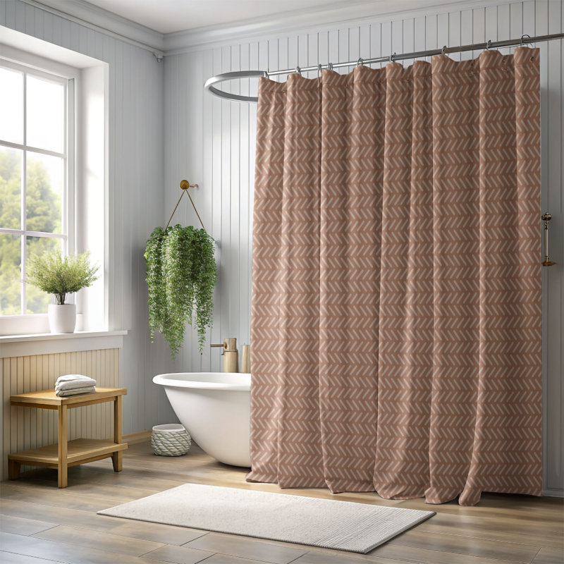 Rideau de douche Topaz Net - Premium, H 74 po x l 71 po, Brun