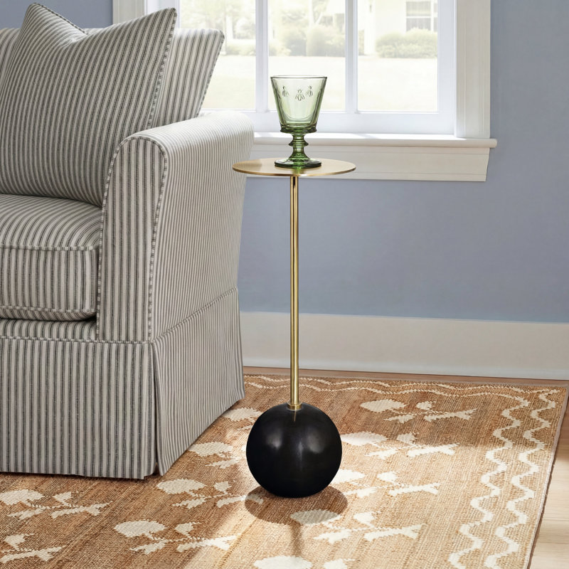 Chaniece End Table, Brushed Brass/Black