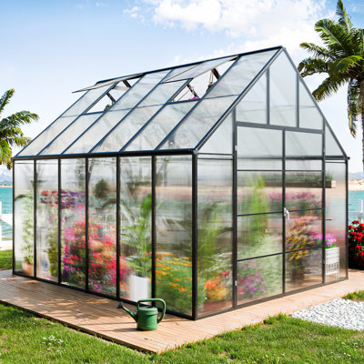 10.3' W x 12.3' D Polycarbonate Greenhouse Walk in Heavy Duty Greenhouse Assembly Updated -  JULY'S SONG, Y8L046-1012