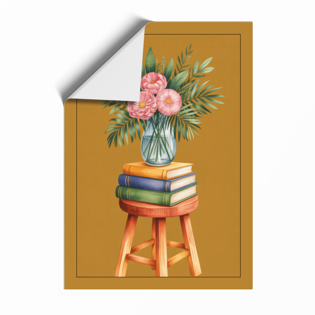 Carnations on Books Botanical - Framed Print