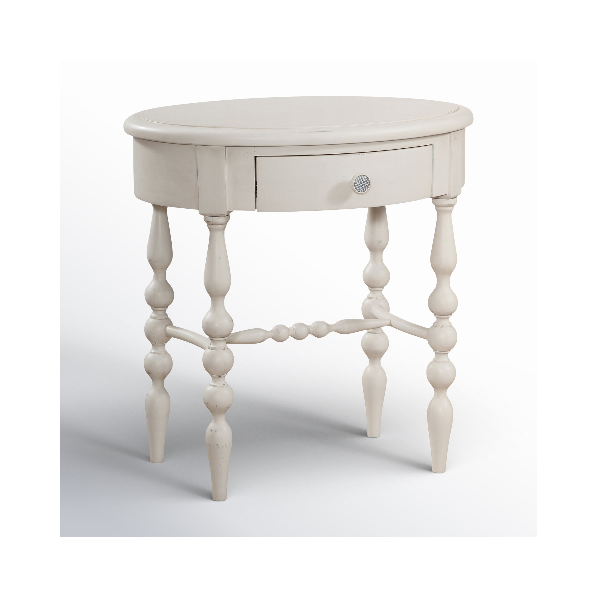 End Table With Storage, Dove White