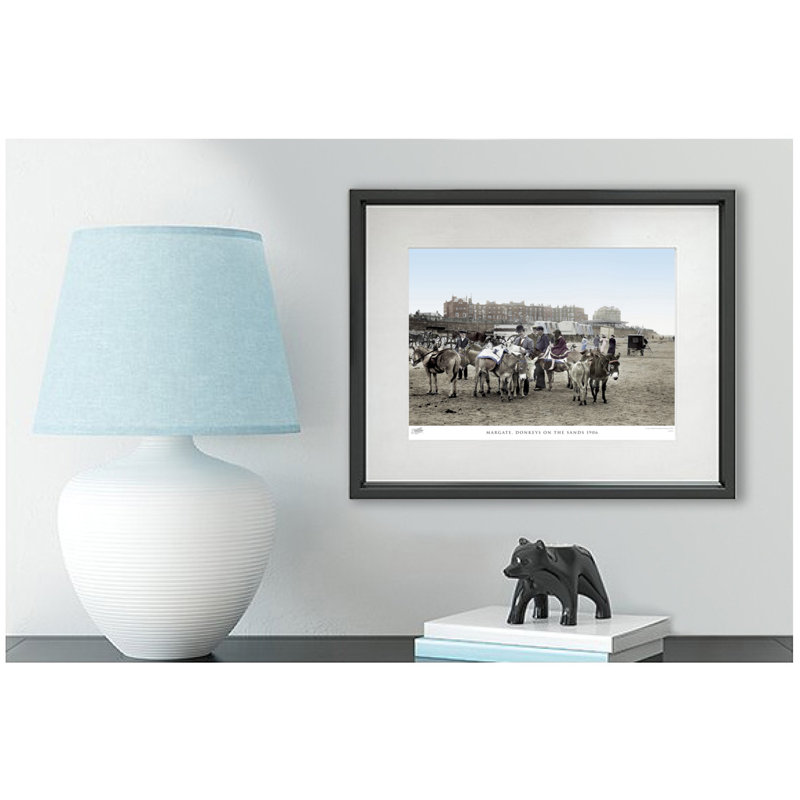 Margate, Donkeys On The Sands 1906 by Francis Frith - Single Picture Frame Print, 45cm H x 60cm W x 2.3cm D