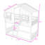 Lit superposé simple au-dessus d'un lit simple en bois avec boîte de rangement, garde-corps et échelle-112170985