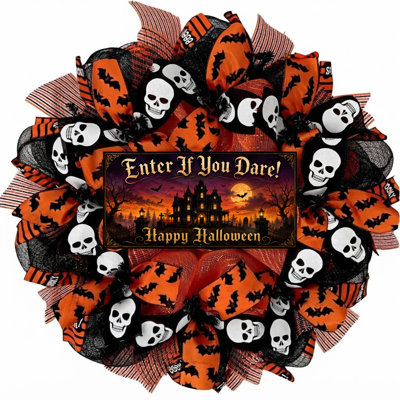 Couronne d'Halloween «Entrez si vous l'osez»