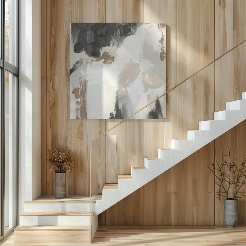 Monochrome Mosaic v1, Large Canvas Print, 48" H x 48" W