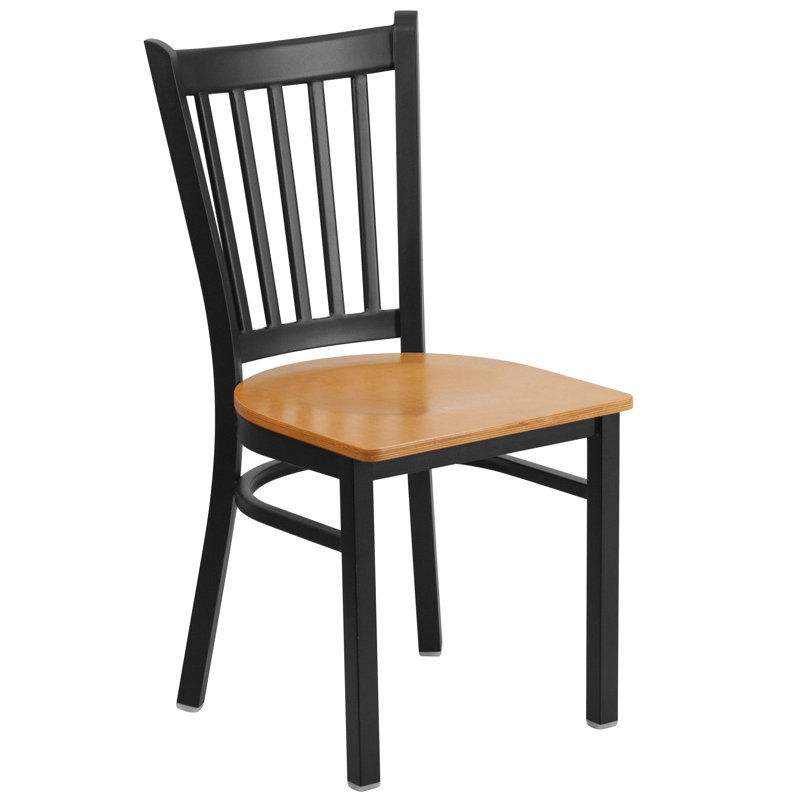 Jophy Vertical Back Metal Restaurant Chair, Natural