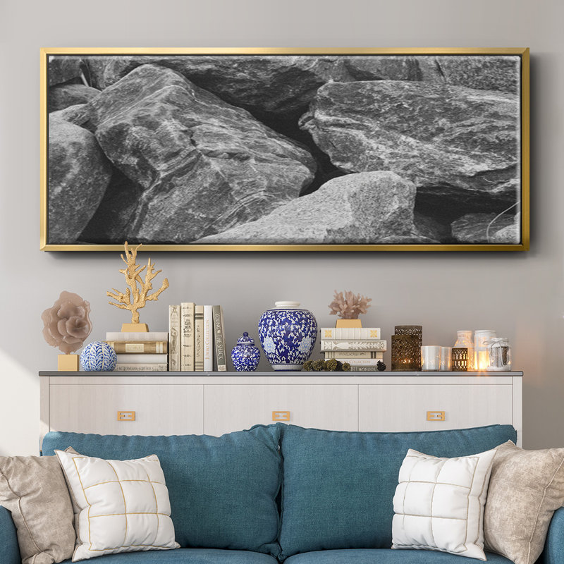 Found Textures VII- Framed Canvas, 24" H x 60" W