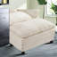 Fauteuils d'appoint modernes, fauteuil spacieux en chenille beige avec structure en bois pour la maison