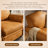 Faux Leather Accent Chairs Set of 2 with Rivet Design, Living Room Armchair with Rolled Arms and Nailhead, Large Comfy Sofa Chair with Wooden Leg for Reading, Bedroom, Office, Apartment, Brown-228056550-228056548