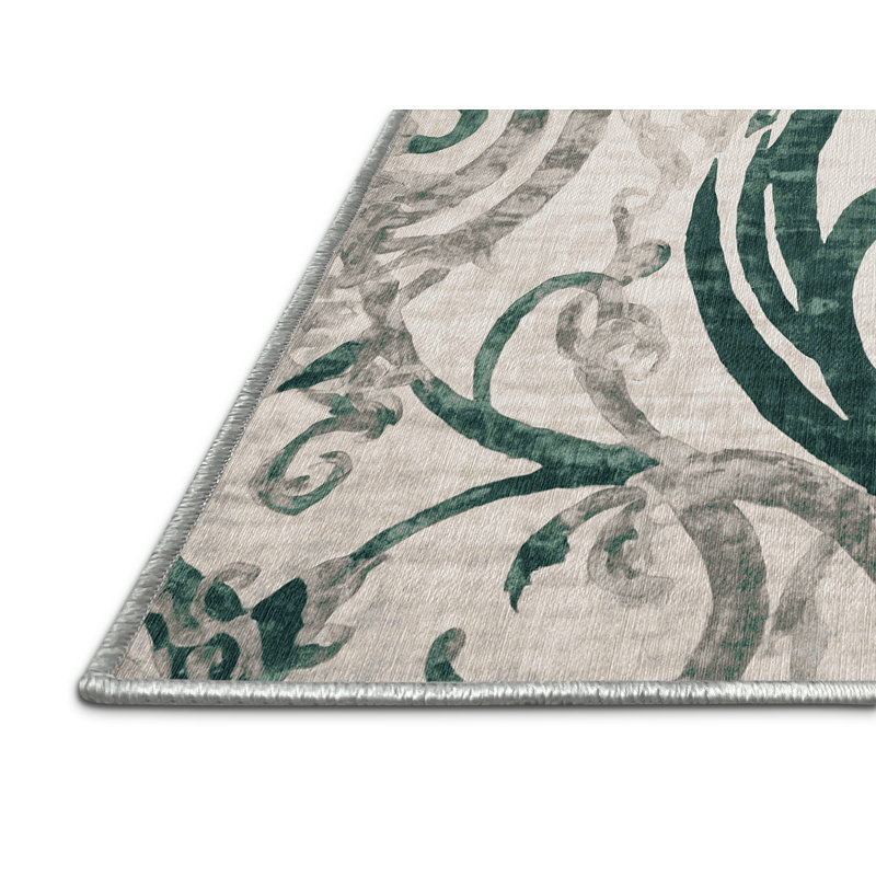 Machine Washable Beige Area Rug, Round 3'