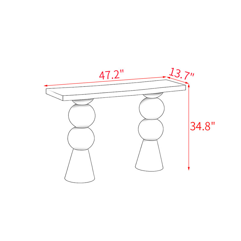 Table de véranda entièrement en bois massif de style français., H 33,8 po x l 47,2 po x P 13,7 po