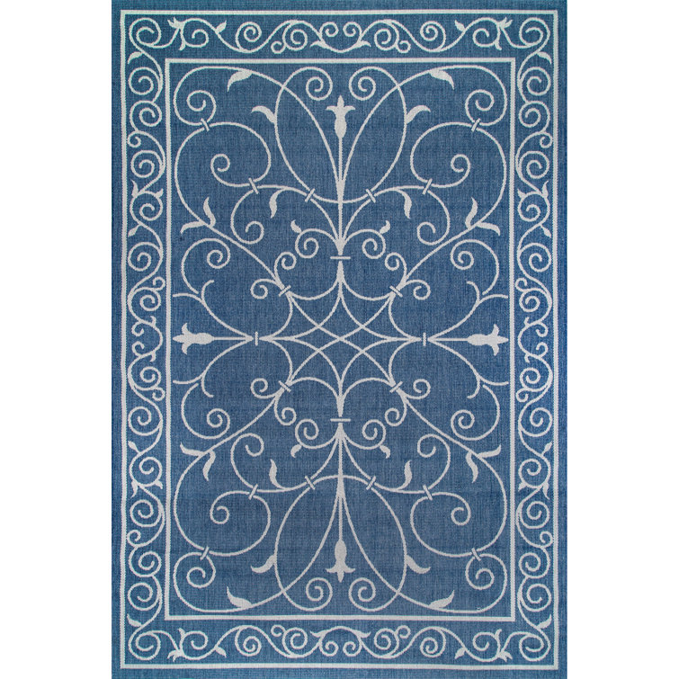 Tapis d'intérieur / extérieur bleu Mikhail