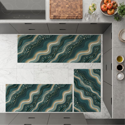 Wave Pattern Non-Slip Washable Kitchen Mats