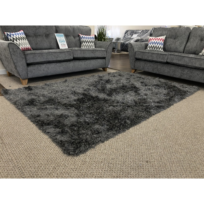 Potts Solid Colour Shag Area Rug, Rectangle 120 x 170cm