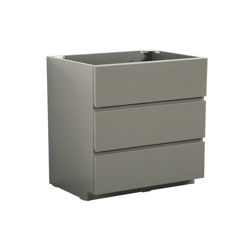 Sans lavabo gris. 3 tiroirs préassemblés. Saveur élégante. Maximisez le rangement. Silencieux et lisse. Conception ergonomique. 34,67 po de profondeur, 17,45 po de largeur, 31,51 po de hauteur, 95,09 lb 39 en paquet
