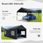 13' X 20' Heavy Duty Carport - Portable Garage With Roll-up Windows, Removable Sidewalls, Waterproof & Uv Resistant