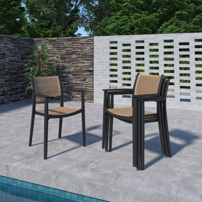 Amazonia Resin 4pc Outdoor Patio Dining Chairs by Bay Isle Home