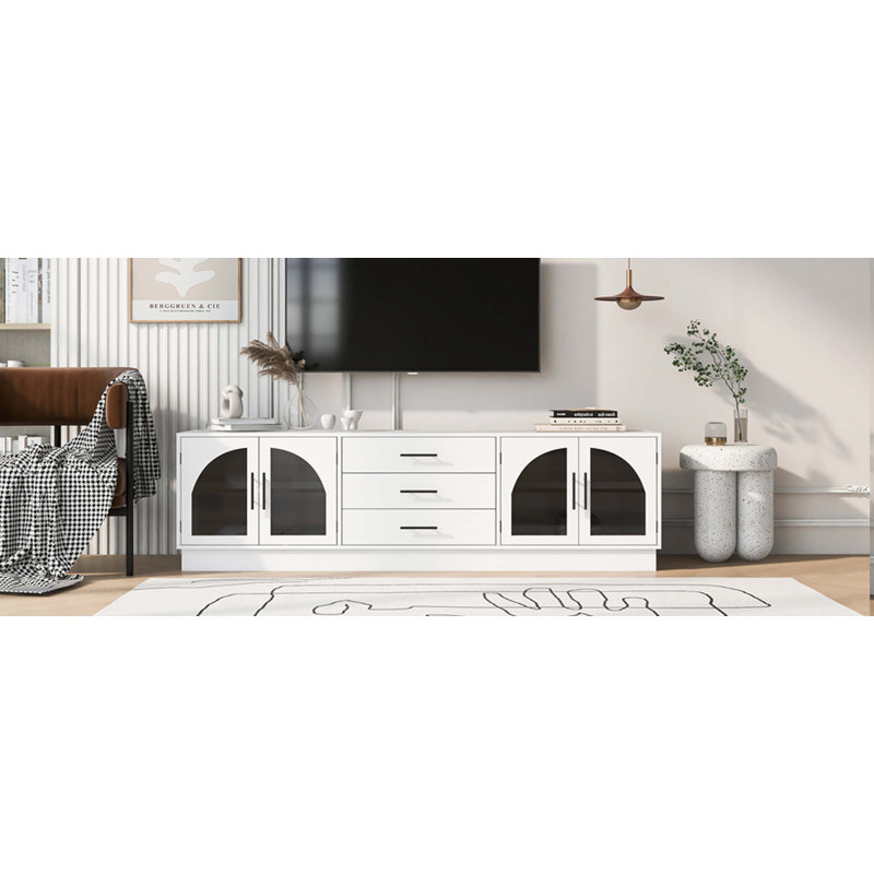 68.9'' Modern Minimalist TV Stand For Tvs Up To 75 Inches, Media Console Cabinet With Adjustable Shelves For Living Room