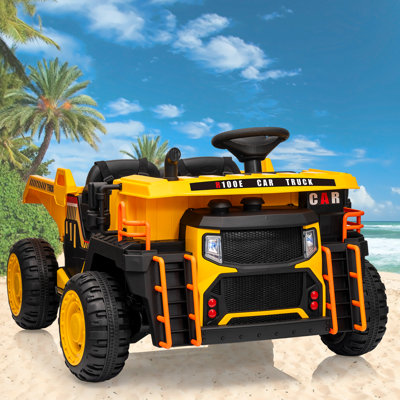 24V 2-Seater Ride-On Dump Truck, Electric Construction Vehicle for Kids with Remote Control