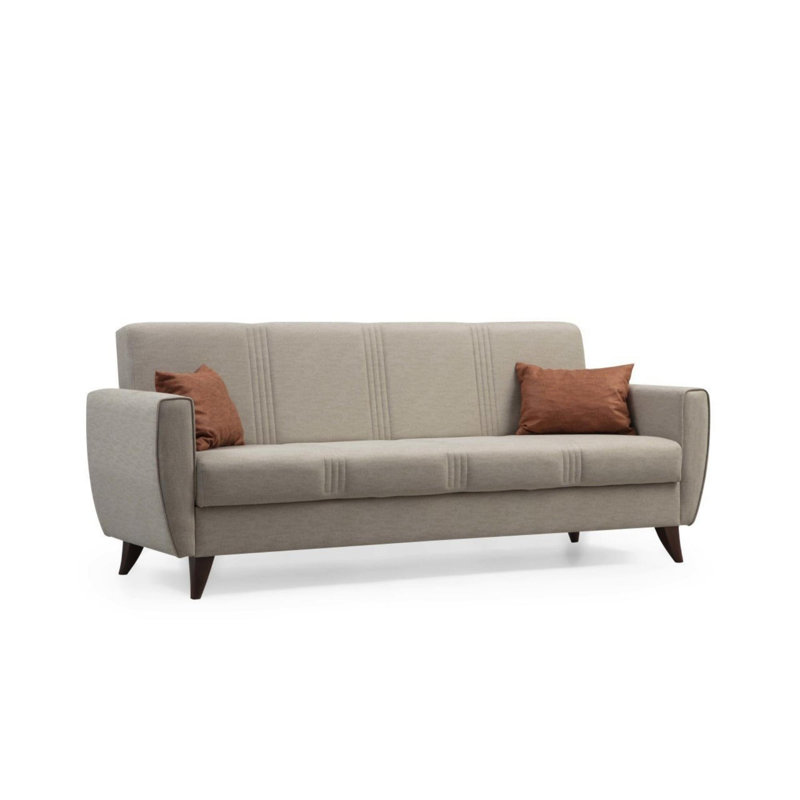 Allinson 207cm Upholstered Futon, Beige
