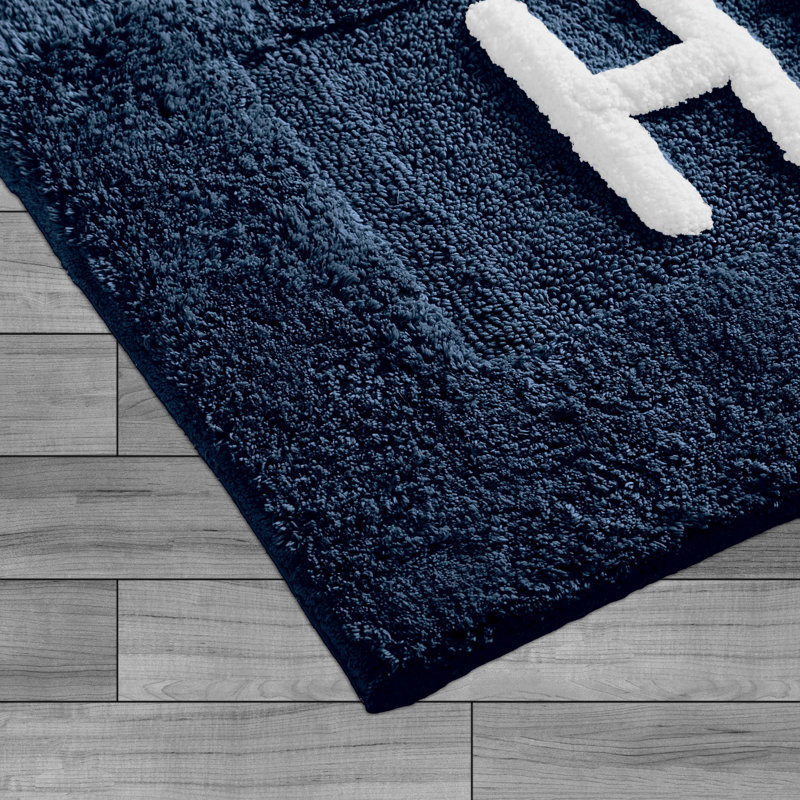 Cotton Blend Bath Rug, Navy