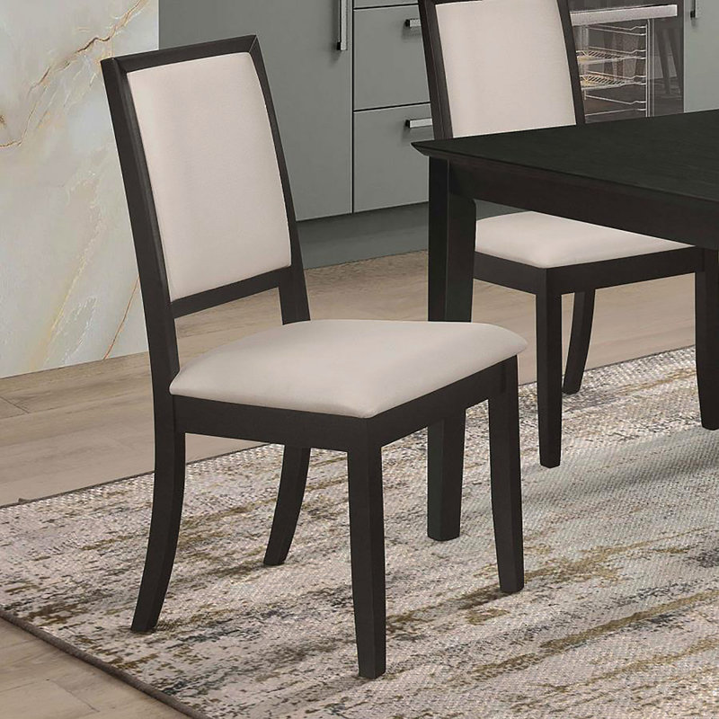 Ensemble de 2 chaises d'appoint rembourrées crème et noires